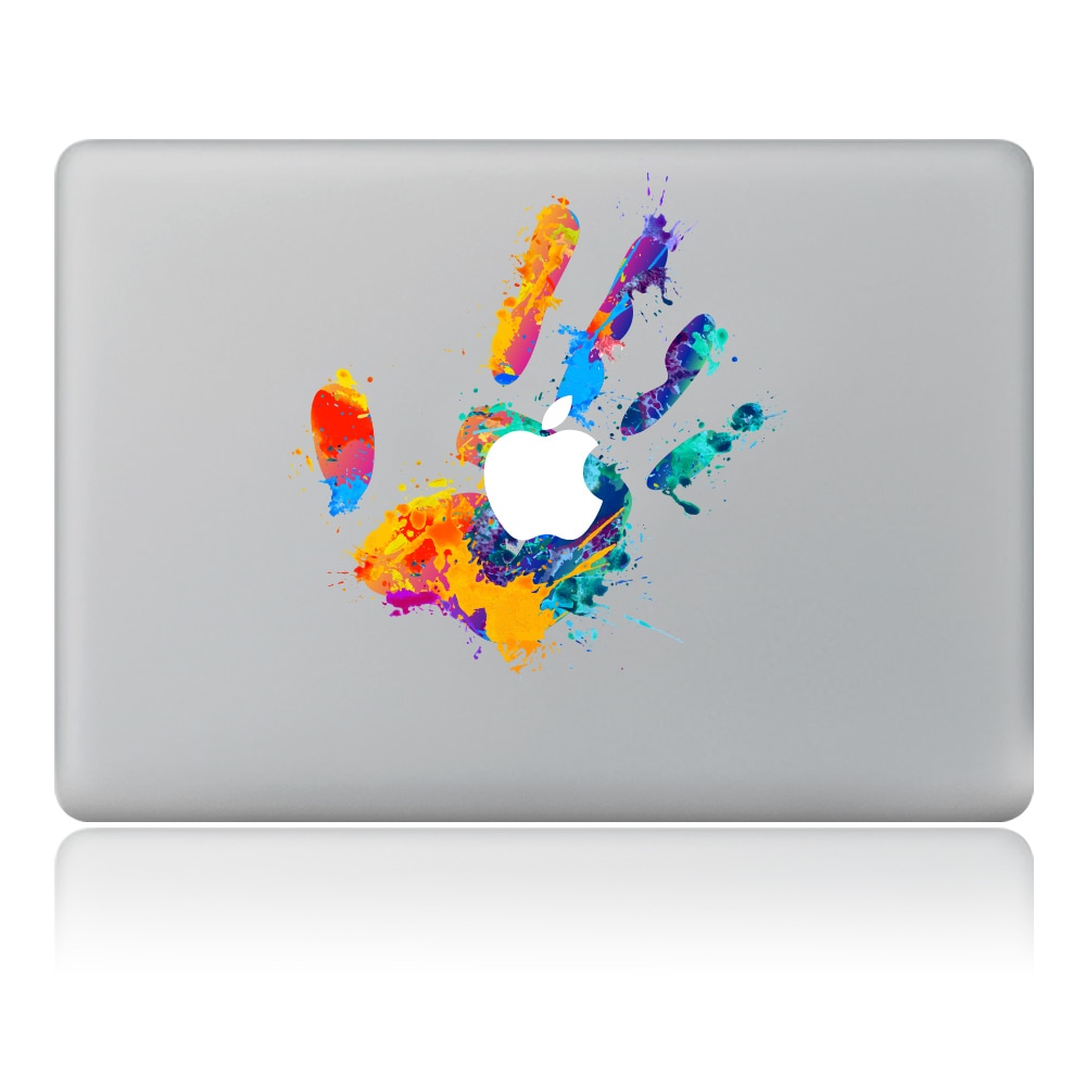 Gekleurde verf handafdruk Vinyl Decal Laptop Sticker Voor DIY Macbook Pro Air 11 13 15 inch Laptop Skin