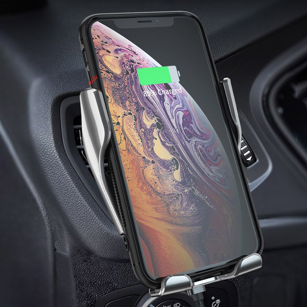 R1 serrage automatique Qi voiture chargeur sans fil 10W pour iPhone 11 Pro XR XS Huawei P30 Pro capteur infrarouge support de téléphone