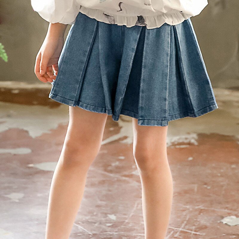 Summer Teenage Girls Denim Shorts Jeans Skirt Shorts Elastic Waist School Girls Shorts RT407: 5