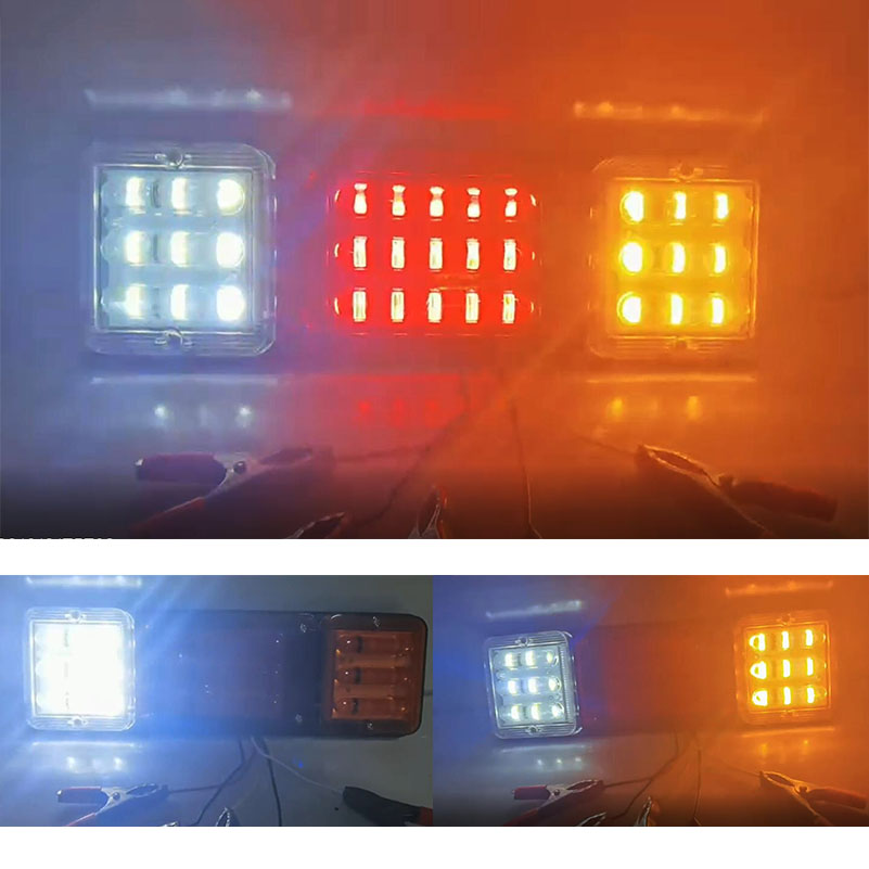 Luces traseras para remolque de camión, lámpara LED de freno inverso, señal de giro, 12V, 24V, para vehículos de barco, luz trasera para camión, autobús, campistas, Tractor, 2 uds.