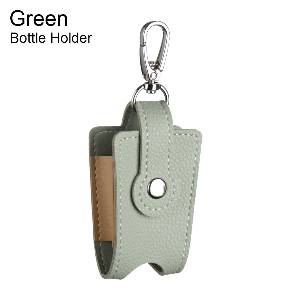 Hand Sanitizer Gel Bottles Storage Bottle Holder With Keychain Carrier Flip-Top Empty Container Reusable Travel Bag: Green Bottle Holder