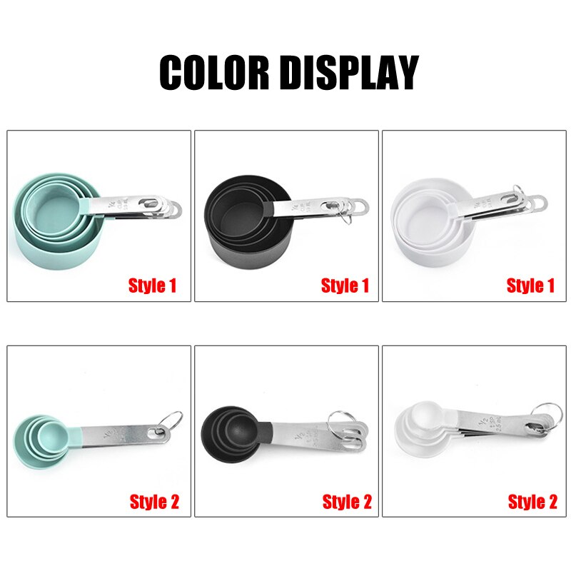 Juego de 4 Uds. De utensilios de cocina de acero inoxidable, tazas cucharas para medida, utensilios de cocina para hornear, suministros de cocina yu-home