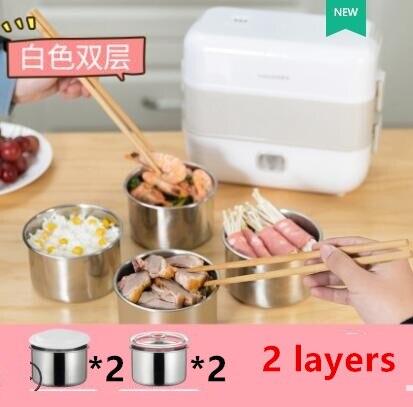 220V Portable Electric Rice Cooker Mini Multi Food Cooker Electric Lunch Heating Box Steaming Cooking Pot Machine: 3