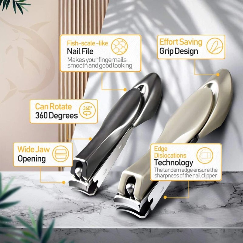 Roestvrij Staal Nagelknipper Nagelknipper Anti Splash Rvs Nail Cutters Voor Manicure Teennagel Vingernagel Trimmer