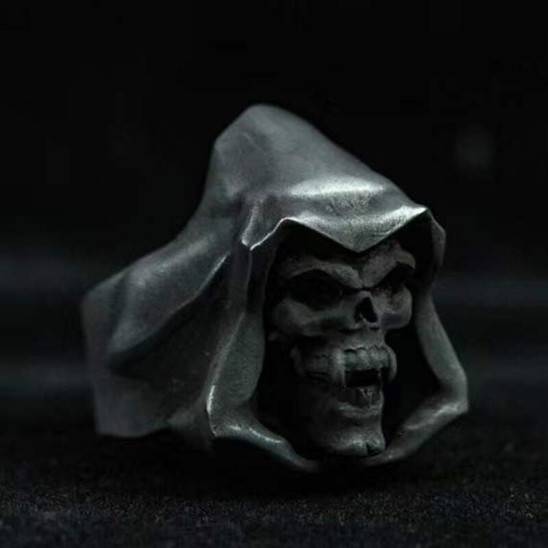 Anillo de acero inoxidable 316L con calavera para hombre, joyería Gótica para motorista, Punk Rock, para novio