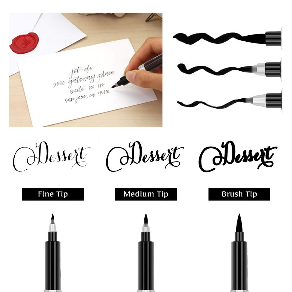 3 stücke Kalligraphie Stift einstellen Feinen Pinsel für Unterschrift Zeichnung Hand Schreiben Schriftzug Worte Malerei Kunst Liefert F867