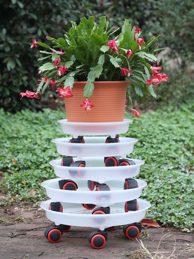 Plastic Plant Schotels Lade Voor Plant Bloem Pot/Wiel Mobiele Met Roller Base Plastic Dragende Lek-proof Bloempot Lade