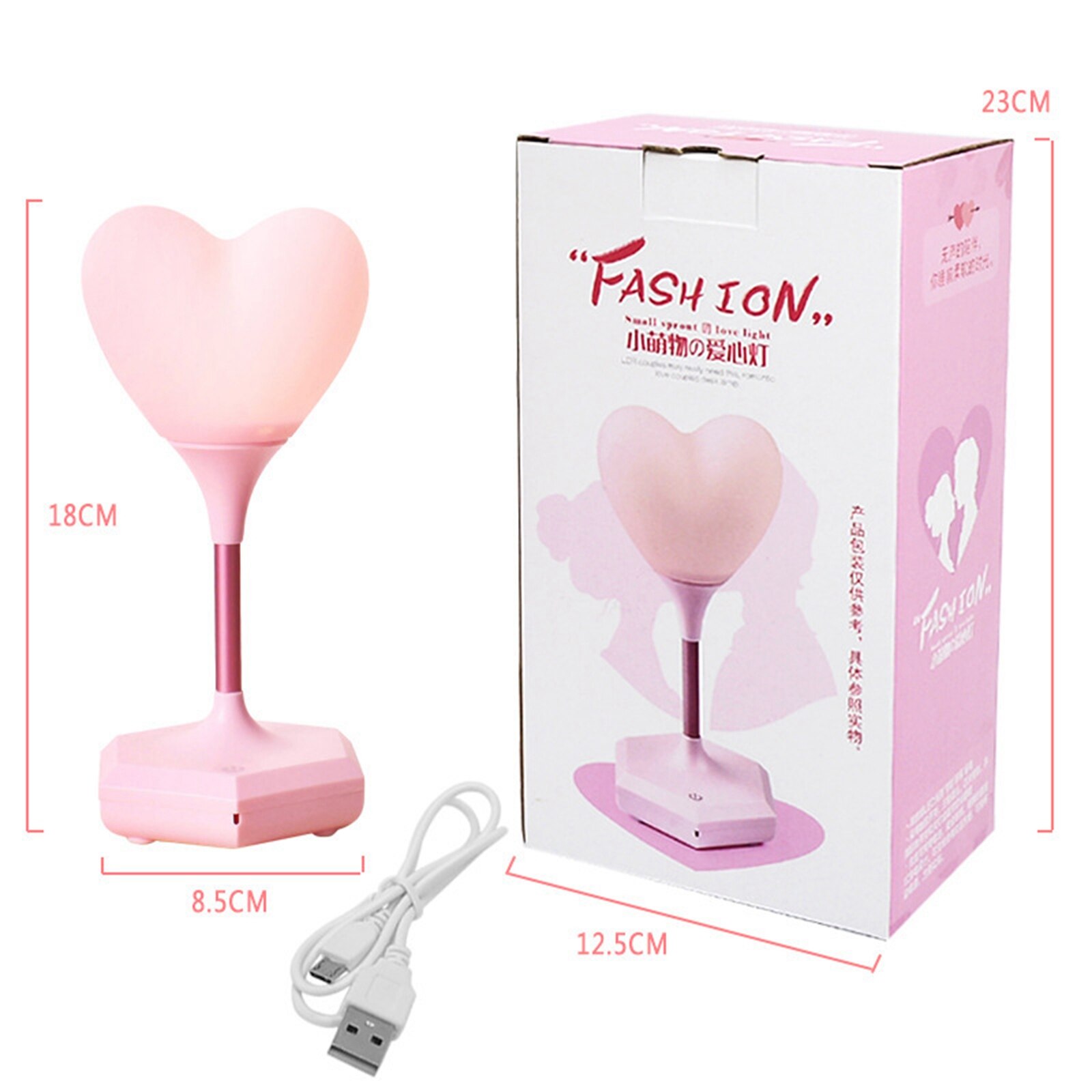 Recording Heart Shape Night Light Unique Touch Sensing USB Charging Bedside Remote Control Dimming LED Desk Lamp