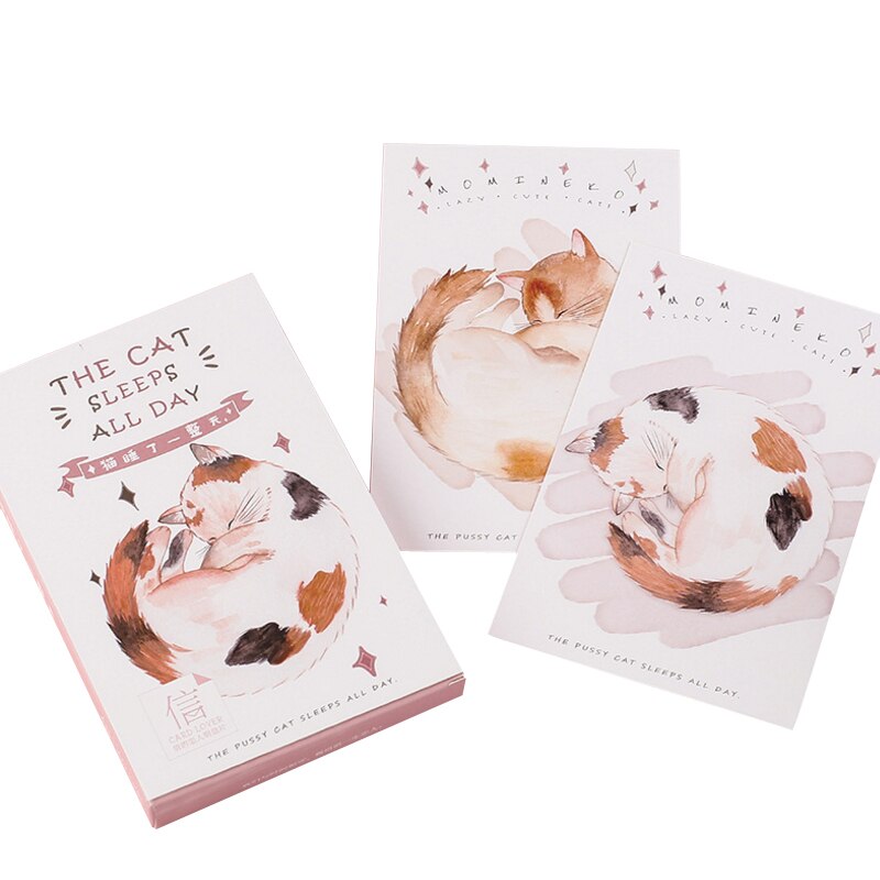 30 unidades/Paquete de varios estilos de dibujos animados de animales y plantas, juego de tarjetas de papel, postal para felicitación, marcapáginas para leer papelería: P