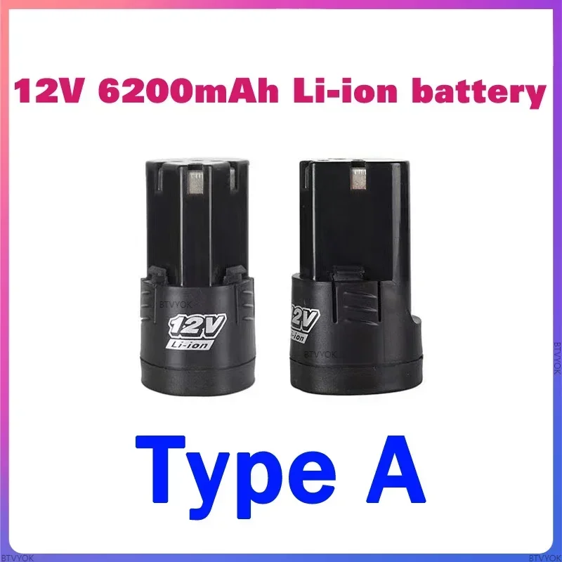 18650 Li-ion Battery 12V 6200mAh Lithium Battery Power Tools accessories For Cordless Screwdriver Electric Drill Battery: green