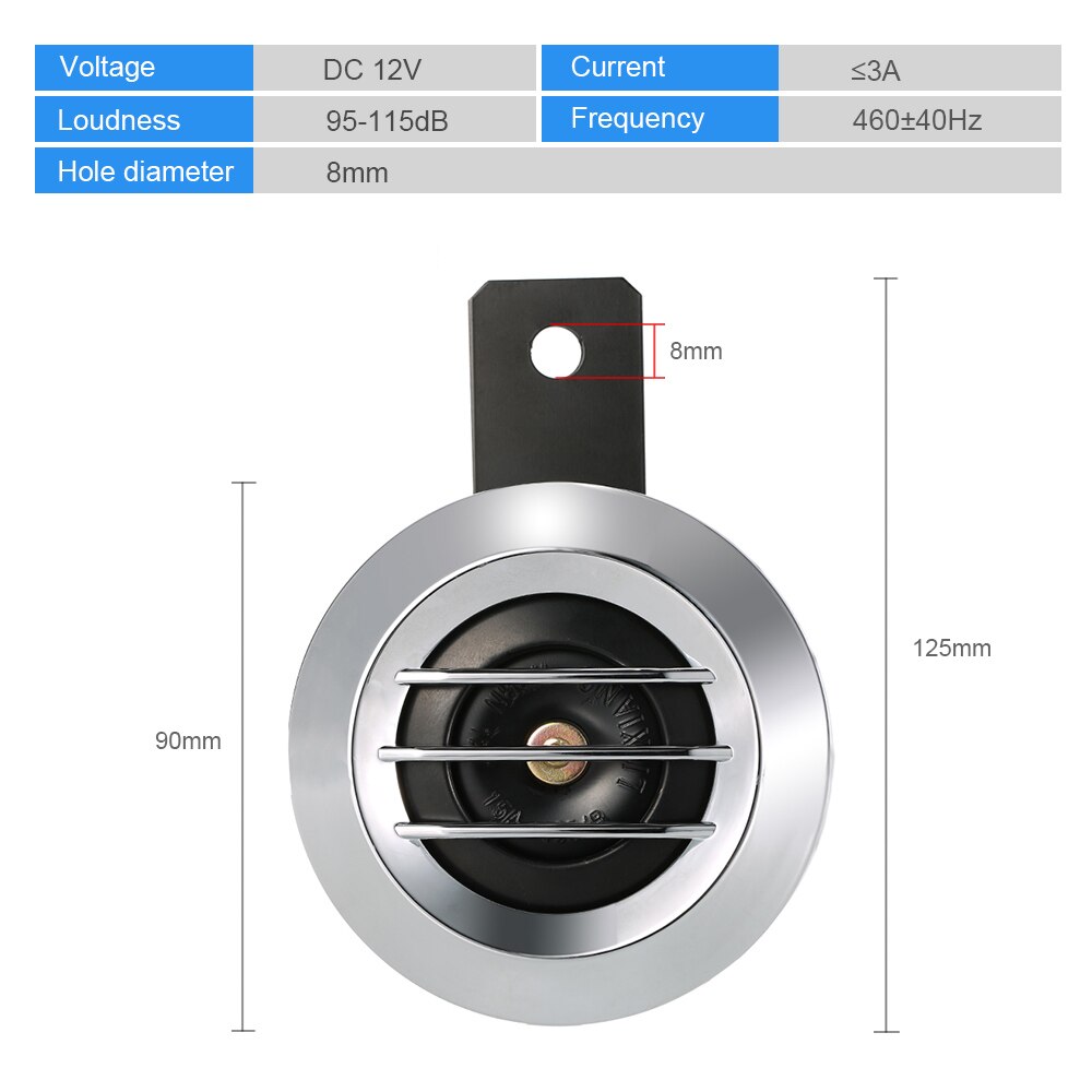 12V 105DB Universal Car Horn Black Snail Waterproof Signal Horn Car Horns Signal for Auto Vehicle Trucks siren Car Accessories