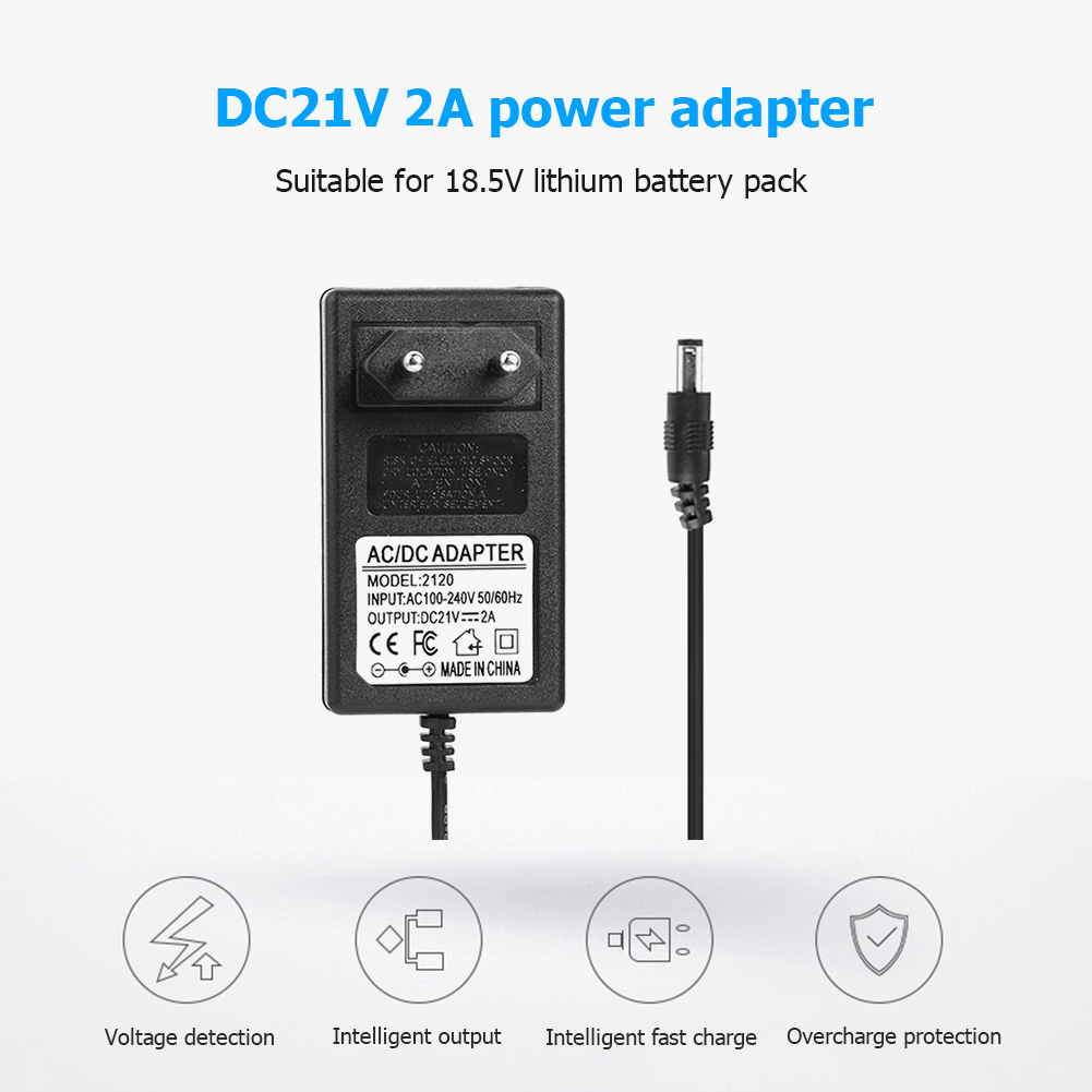 Dc 21V 2a 18650 Lithium Batterij Oplader Dc 5.5X2.1Mm Draagbare Oplader Adapter Met Led Indicatielampje 90Cm Kabel 18490 14650