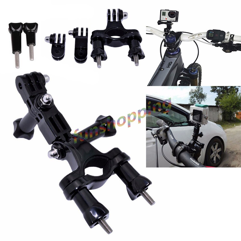 Para accesorios gopro para bicicletas, bicicleta, motocicleta, montaje en manillar, ajuste de trípode para Go Pro Hero 3 + 4 5 Xiaomi Yi II 4K Sjcam S: A style