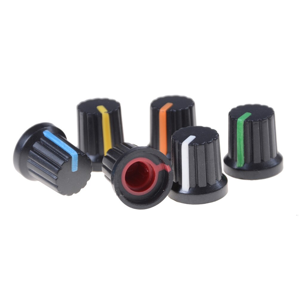 10Pcs Potentiometer Switch Knob Cap Hole Dia 6mm Volume Control Rotary Knob Cap