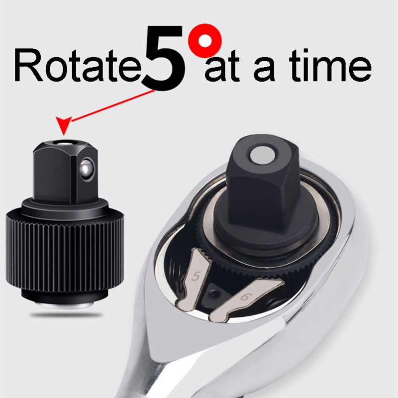 Drive Stompe Ratchet Flex Head Ratelset Mini Stompe Ratelsleutel 1/2 3/8 1/4 Inch 72 Tand Dopsleutel Voor Krappe Ruimtes