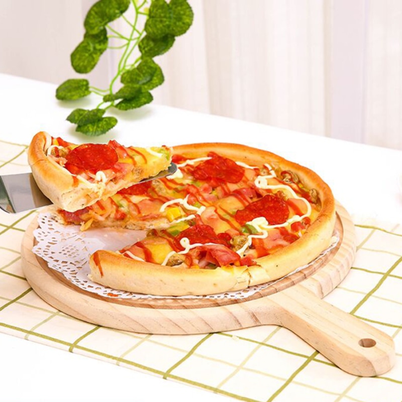 3 storlek rund trä färg pizza bröd bakverk platta borrplatta