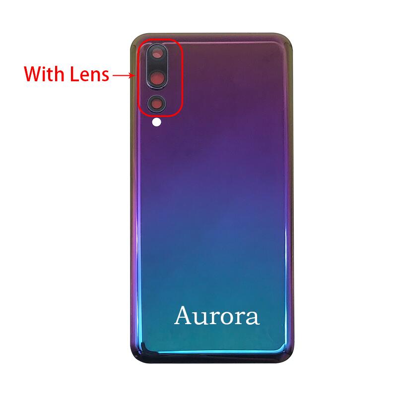 Voor Huawei P20 Pro Terug Batterij Glass Cover Panel Achterklep Case Voor Huawei P20 Pro Back Cover Behuizing Met camera Lens: Aurora With Lens