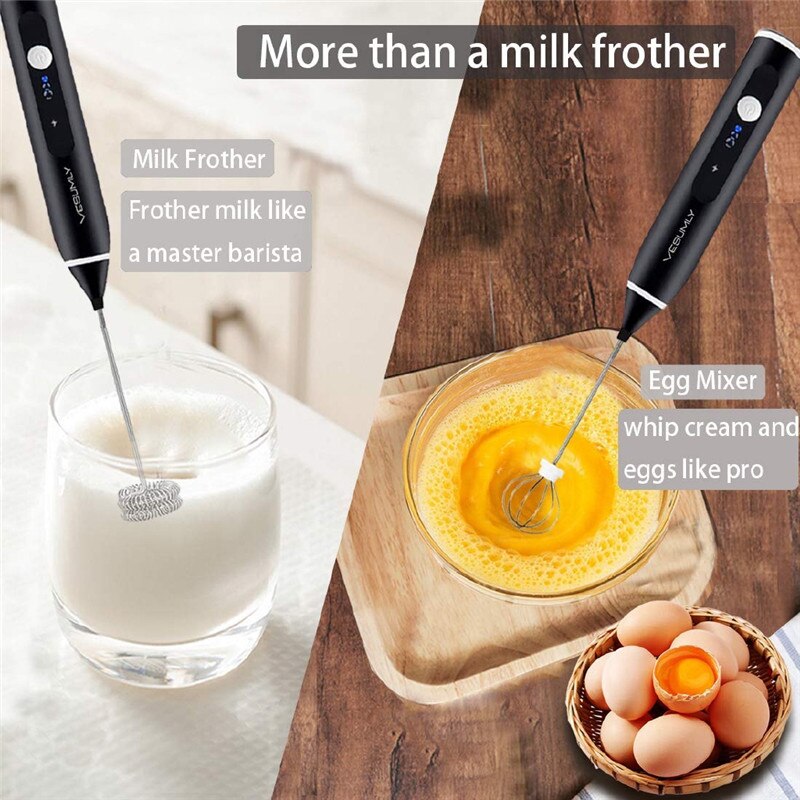 USB Oplaadbare Melkopschuimer Handheld Elektrische Schuim Maker Draagbare Drink Mixer Eiklopper Melkschuimer Latte Art Koffiezetapparaat