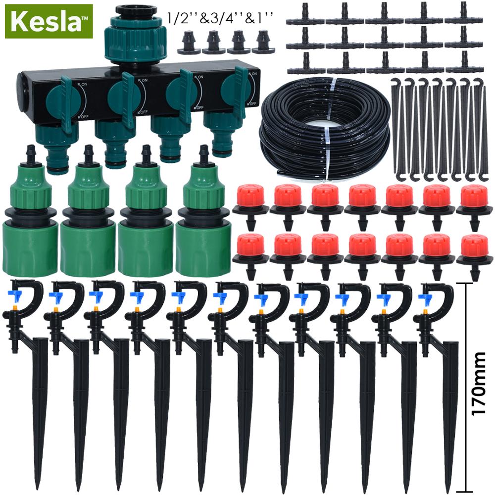 Karla-Kit de riego por microgoteo, 5M-50M, sistema de riego automático para invernadero de jardín, gotero de 180 °, soporte de boquillas