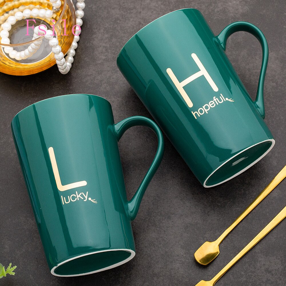 couple ceramic mug with lid spoon trend men and women household drinking cup personality milk coffee tea cup cup