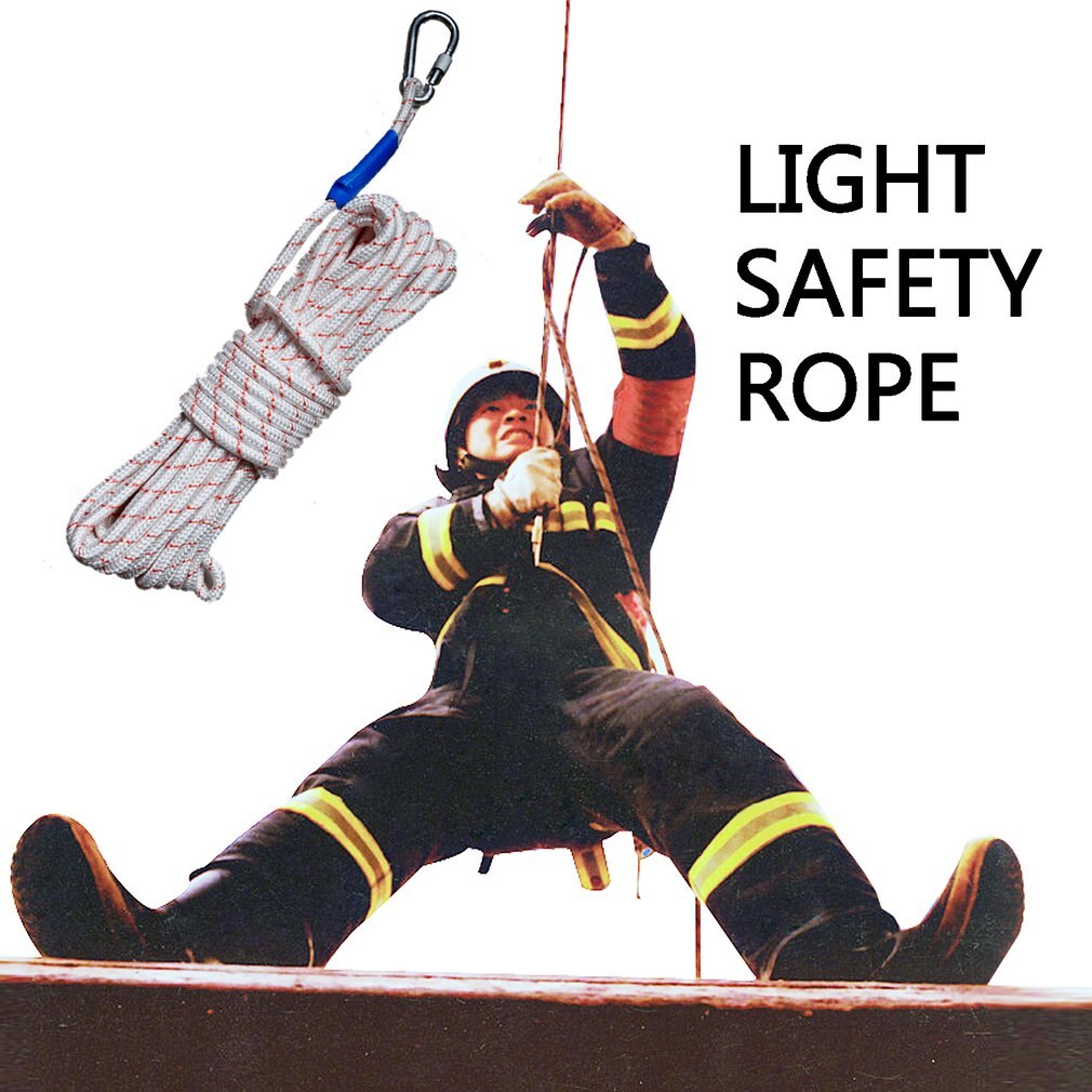 Cuerda para escalada en roca ligera de 10/20M al aire libre cuerda para incendio Escape cuerda de supervivencia de seguridad para actividades al aire libre, equipo de montaña