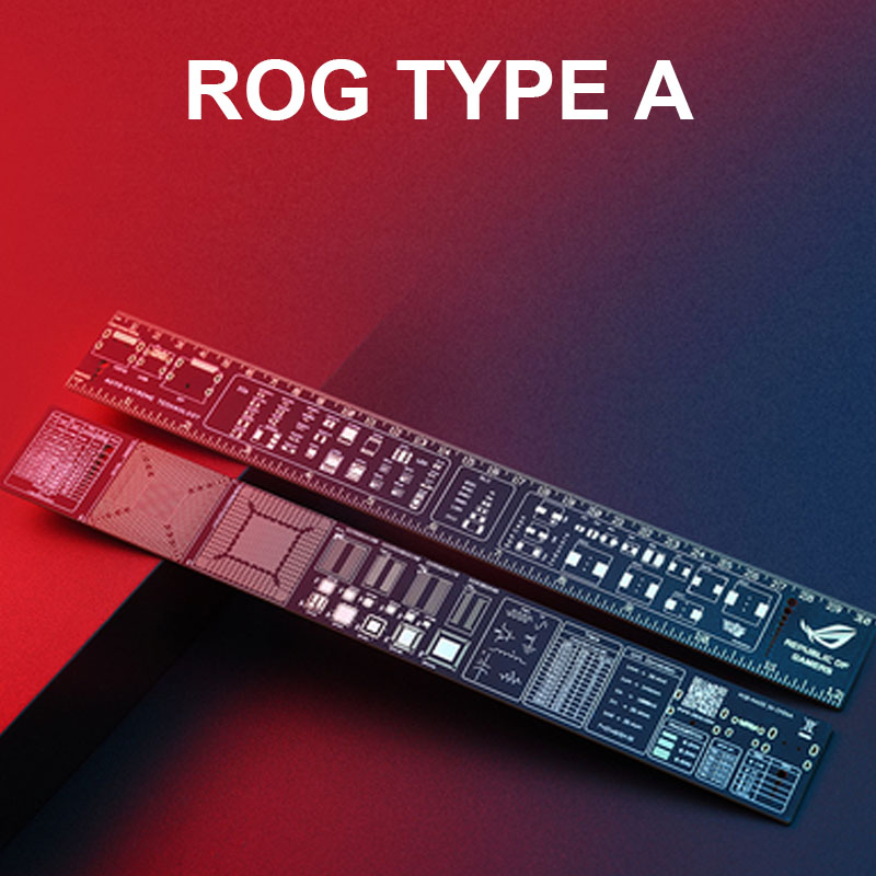For NVIDIA/ROG Belief Ruler 30CM Gilded Paiting Republic of Gamers Faith PCB AMD/Intel Ruler DIY PC Accessories Measure Tool: Blue