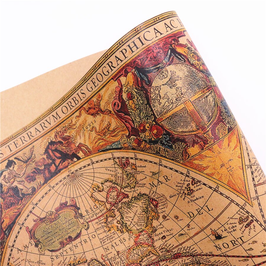 Columbus vintage søkort plakat retro plakat kraftpapir wallsticker bar cafe stue boligindretning 45.5 x 31.5cm
