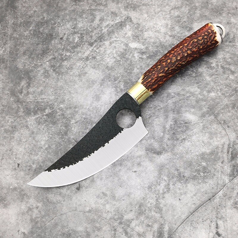 Sharp Blade Steel Kitchen Boning Knifes Fish Filleting Knife Meat Cleaver Butcher Knife Cooking Tools: Knife F gold