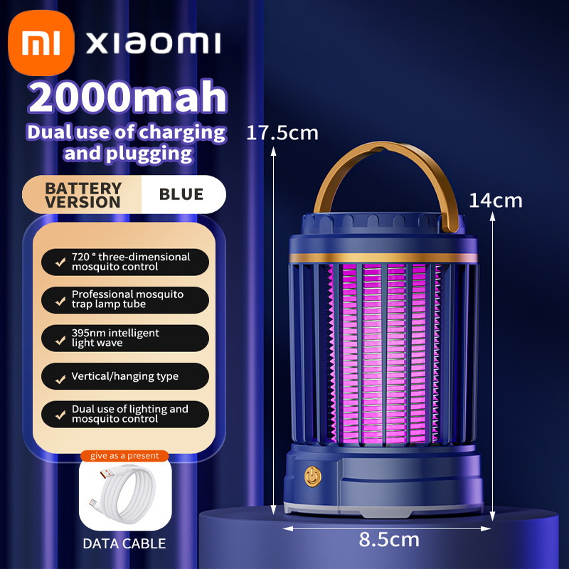 Xiaomi – lumière anti-moustiques, grande capacité, piège à moustiques à ondes lumineuses, silencieux, puissant, choc électrique, 2000mAh: Marron