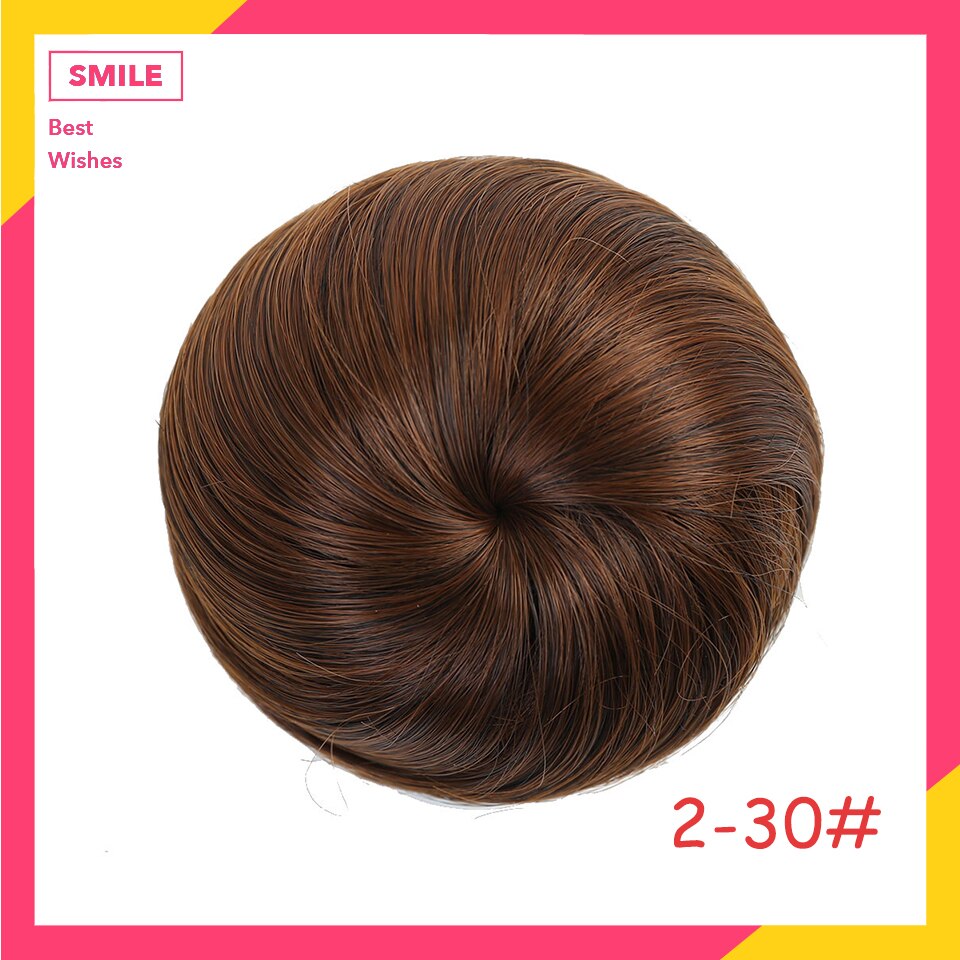 HUAYA Synthetic Straight Bun Hair Chignon Donut Roller Elastic Drawstring Hair Extensions Bun Heat Resistant Fiber Hairpieces: 2-30