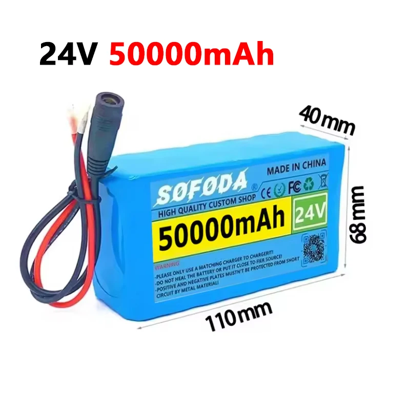 24V 50Ah 18650 Lithium Battery Pack - 6S2P 50000mAh Rechargeable Li-ion Battery with Fast Charger, Safe & Durable: Other