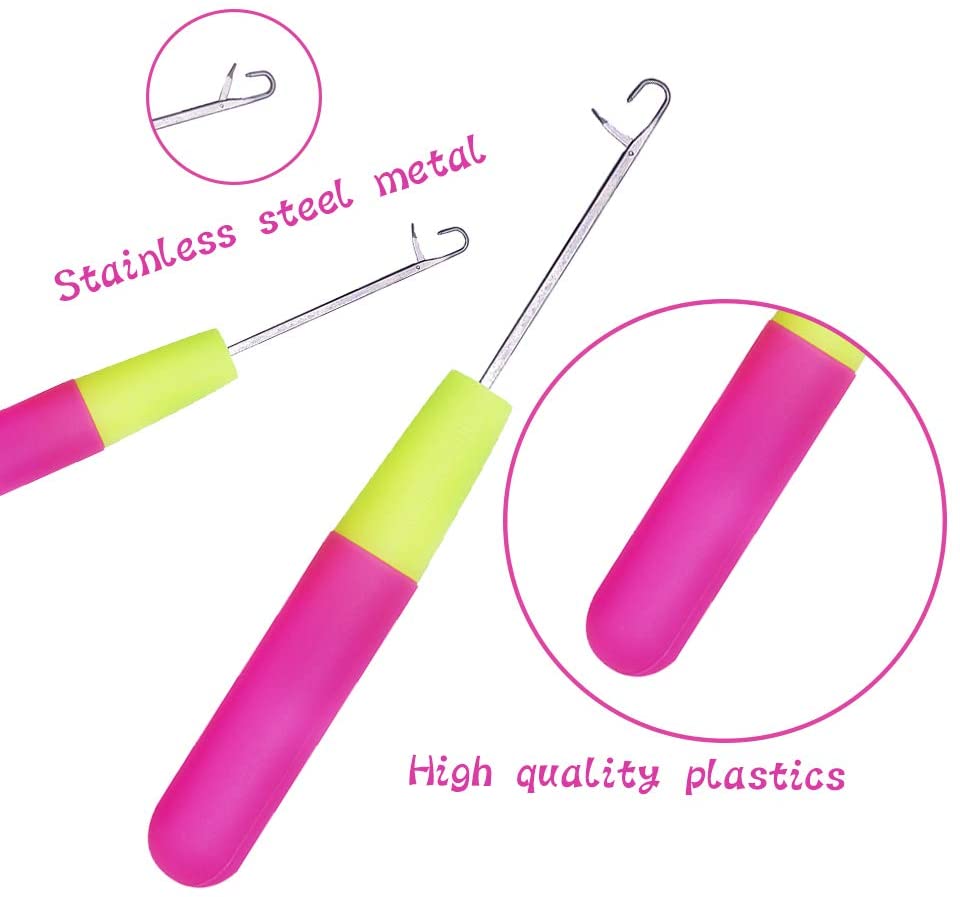 KAOBUY 5PCS Different Size Latch Hook Set,Latch Hook Supplies,Latch Hook Crochet Needle,Bent Latch Hook For Carpet Making