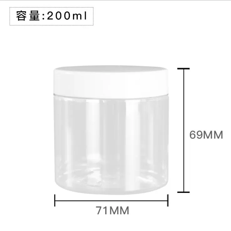 Doorzichtige PET-plastic potten 150 ml 200 ml 250 ml Transparant leeg cosmetisch masker Crèmewasverpakkingscontainers Potten met deksels: MULTI