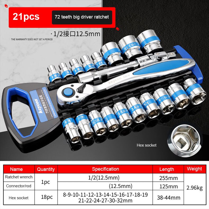CR-V jeu de douilles à dégagement rapide réversible à cliquet jeu de clés à douille outils avec support suspendu 1/4 "3/8" 1/2 "jeu de douilles