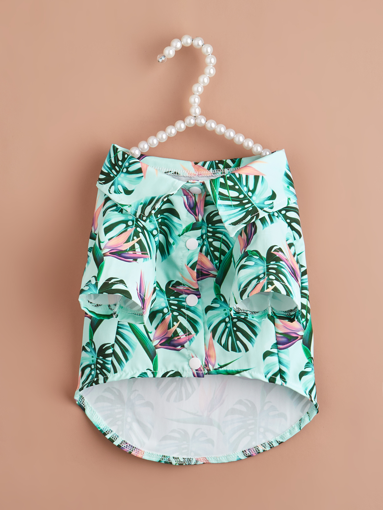 Dog Cloth for Small Dogs Coconut Tree Printed Costume Puppy with Doggie Plaid Pet Clothes Soft Apparel Attire Hawaii Style: green / XXS