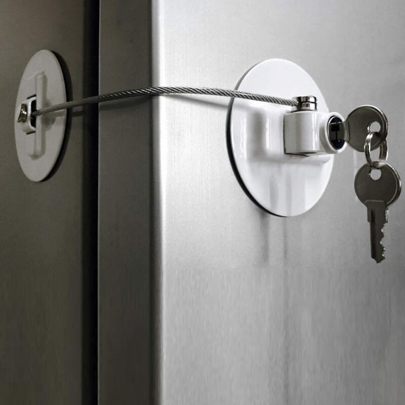 Porta del frigorifero Serratura Con 2 Chiavi di Sicurezza Del Bambino Frigorifero Congelatore A Prova di Bambino di Sicurezza Serratura Del Cassetto Armadio Wc Serrature