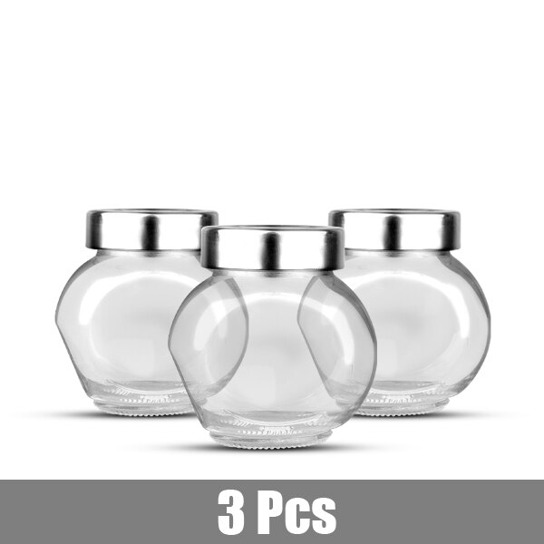 Frasco hermético de vidrio, tarro de almacenamiento de alimentos, botella de preservación de dulces de frijol de té de especias, tarro de especias, botella de pimienta, herramienta de almacenamiento: 3Pcs