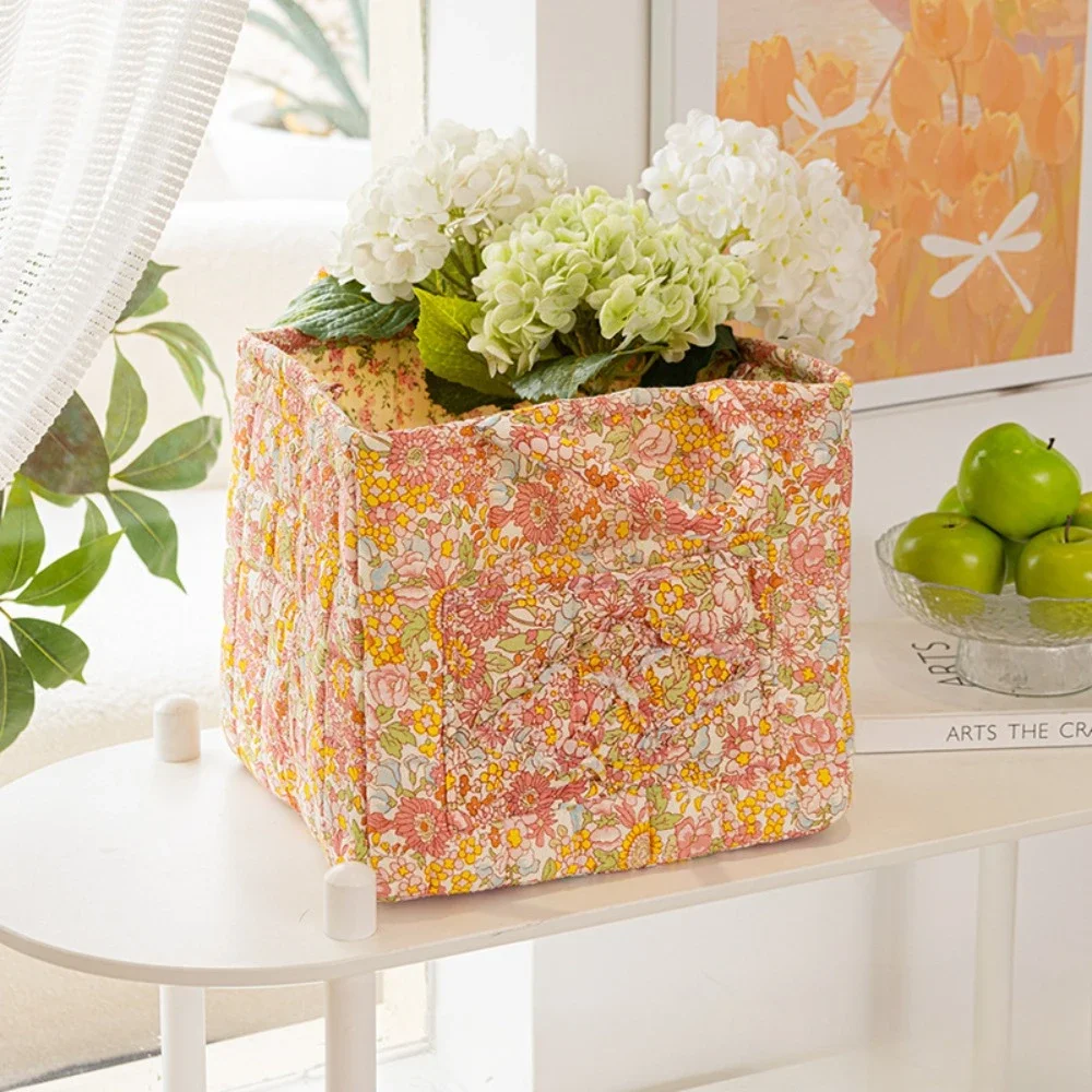 Fabric Storage Basket Washable Storage Baskets Foldable Underwear'S Organizer Frame Pastoral Style Stackable Sundries Container