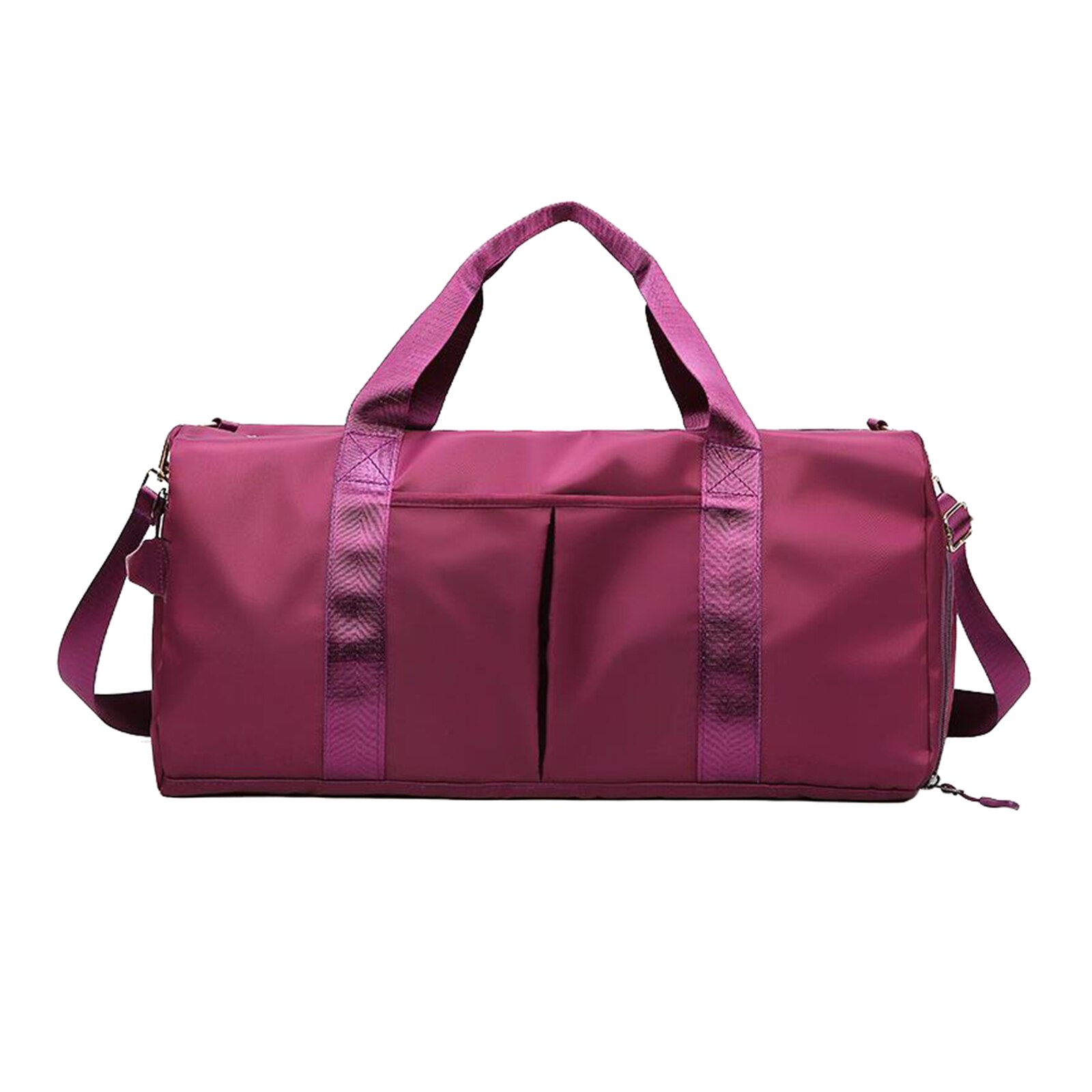 Gym Duffle Sports Bag with Shoe Compartment, Waterproof Travel Fitness Holdall: Purple