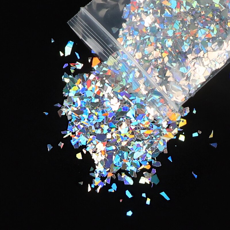 10 G/zak Holografische Nail Glitter Vlokken Sparkly 3D Onregelmatige Glanzende Pailletten Nagels Levert Polish Manicure Nail Art Decoraties