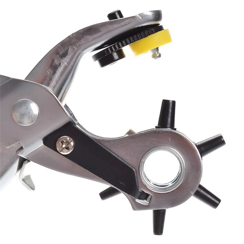 1Pcs Durable Heavy Duty Revolving Leather Belt Holes Punch Hand Pliers Tool Eyelets