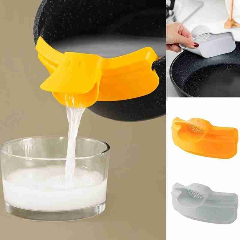 Bac de vidange Anti-déversement en Silicone, Pot Anti-fuite avec bord rond, déflecteur de liquide, entonnoir de Diversion de soupe, outil de cuisine