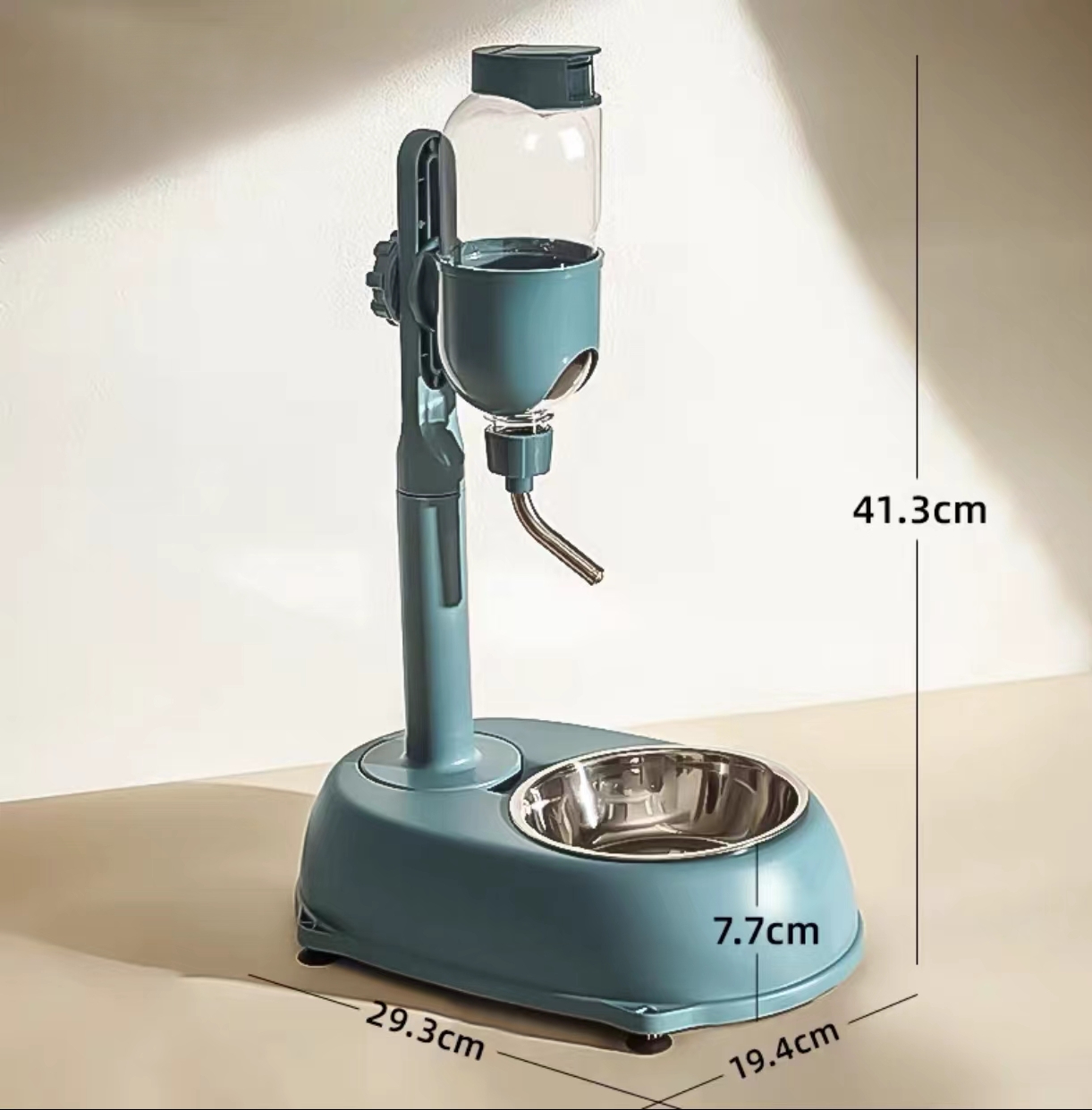 Dispensador automático para mascotas, cuenco antibasculante para perros, botella de agua potable, dispensador de agua para alimentación, hervidor de agua colgante, desmontable: Azul