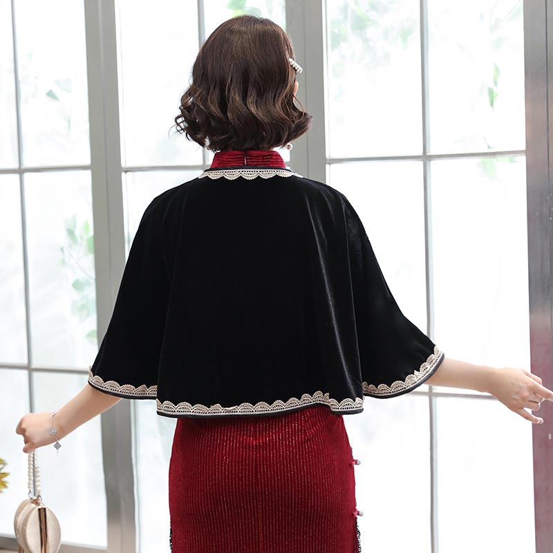 Wine Red Velvet Bridal Shawl Wraps Marriage Formal Party Evening Jackets Wraps Winter Wedding Capes Blue Women Bolero Shrug