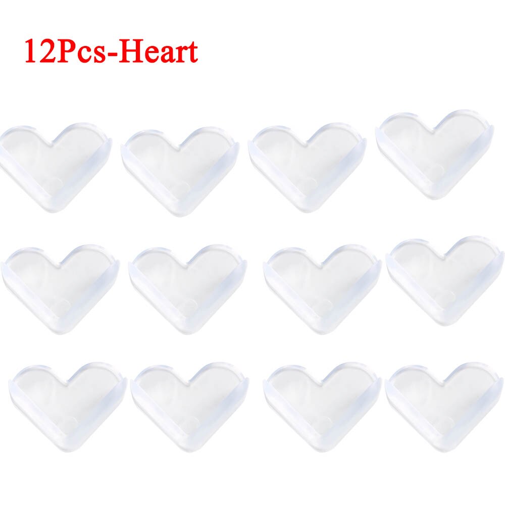 Kinderen Veiligheid Edge Corner Guards Bescherming Kinderen Siliconen Tabel Corner Protector Baby Head Protector Anticollision Edge Hoek: 12Pcs-Heart