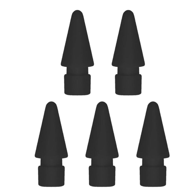 5 st extra spetsspets för applepenna 1st 2st ipad pro stylus pekskärmspenna: Svart