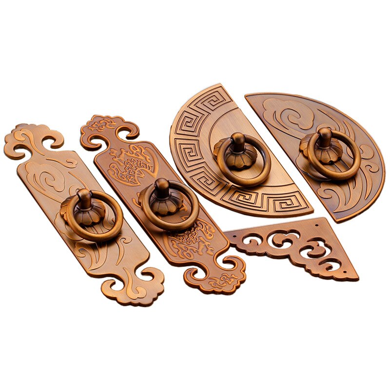 Manija clásica Marrón mate para armario, tirador chino antiguo para puerta de dormitorio, pomos decorativos para muebles, puertas interiores