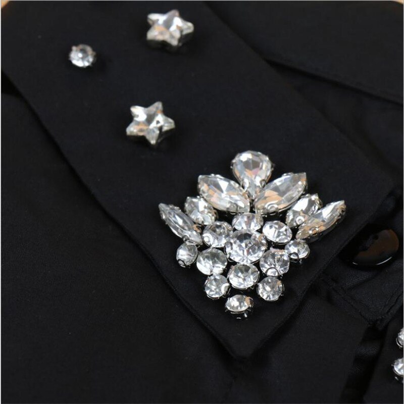 Women Rhinestone Collar White Cotton Crystal Beading Collars Bib Detachable Shirt Collars for woman's sweater girls