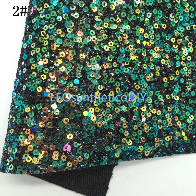 Tissu à paillettes 21x29cm, cuir épais à paillettes pour faire des nœuds, 1 pièce, 4S10: 2