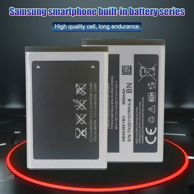 1PCS AB463651BU Battery for Samsung GT-C3060R C3222 C3322 C3530 S5600 S5610 S7070 P220 P260 AB463651BA AB463651BE